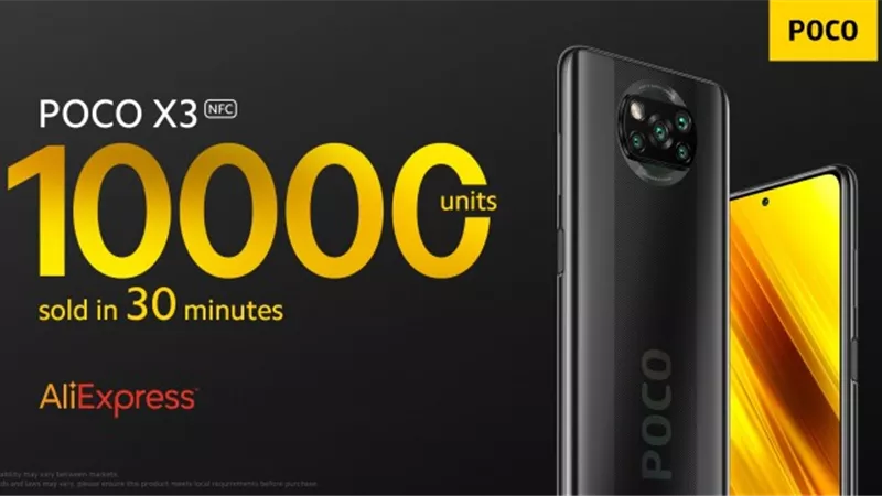 خلال نصف ساعة .. شاومي تبيع 10 آلاف وحدة من هاتف poco x3