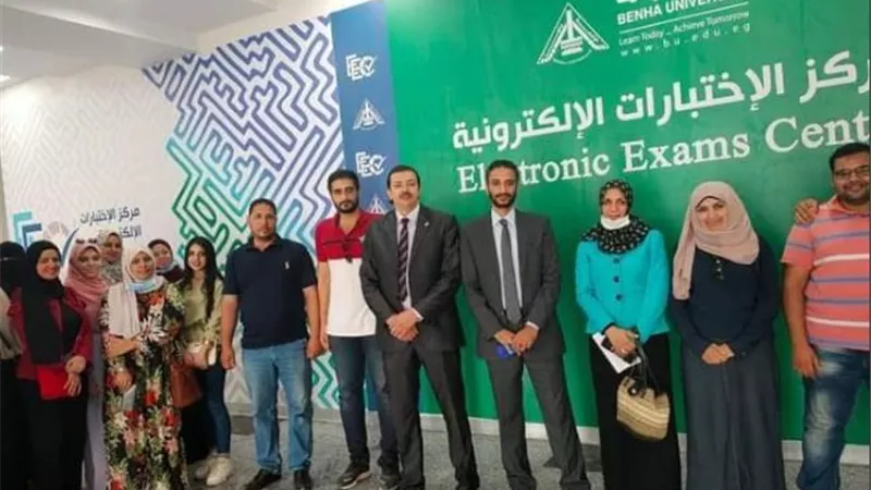 إجراء أول اختبار الكتروني تجريبي بجامعة بنها