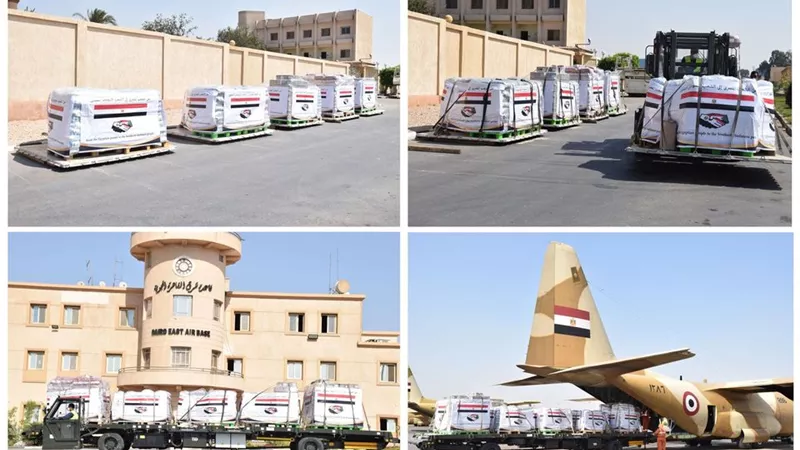 مصر تواصل رحلات الجسر الجوى لإرسال المساعدات للمتضررين من السيول بالسودان.. فيديو