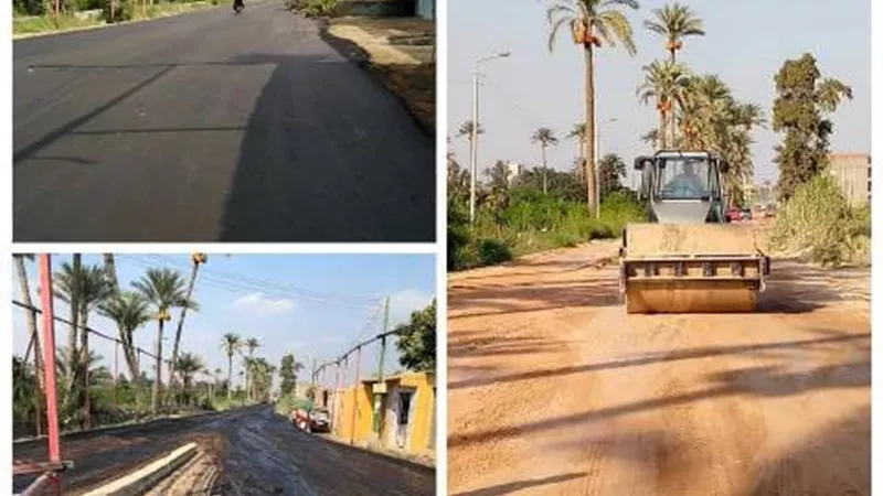 محافظة الجيزة تبدأ أعمال رصف محاور مرورية بأوسيم ومنشأة القناطر والواحات والحوامدية والهرم