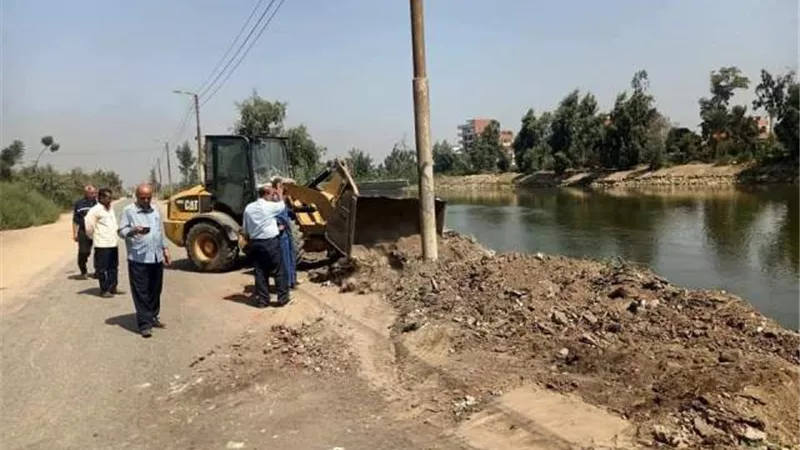 انهيار بجسر الرياح التوفيقى بطوخ
