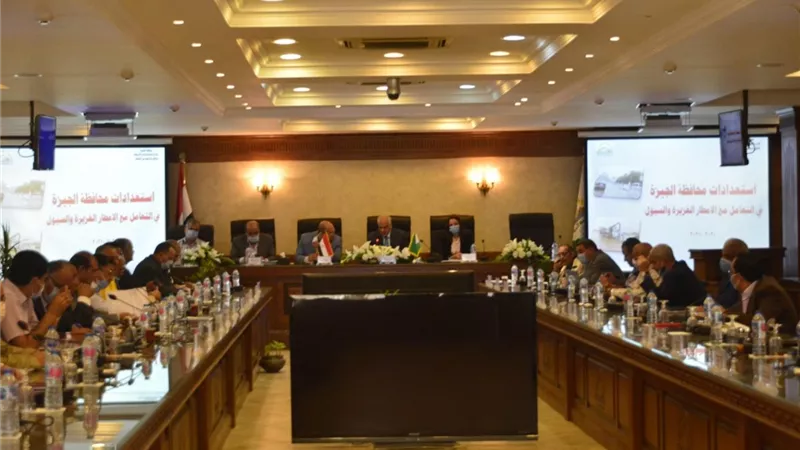 الجيزة تراجع خطط مواجهه الأمطار الغزيرة والسيول