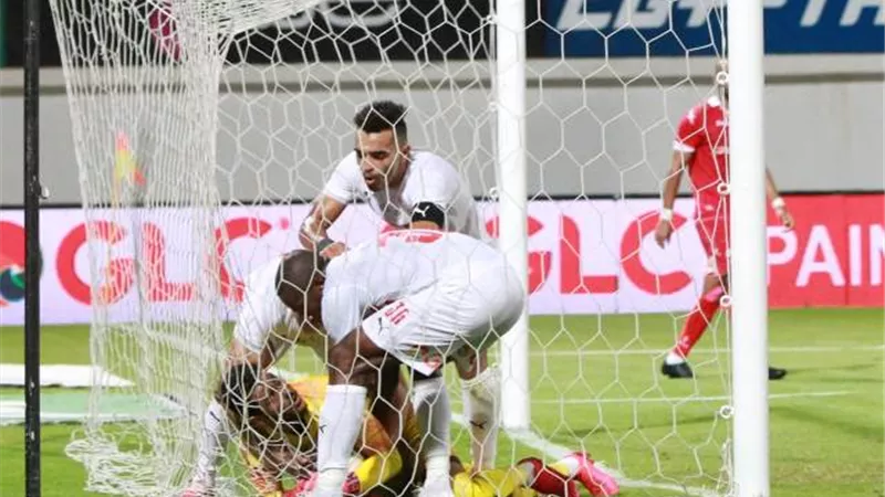 مصطفى محمد يسجل التعادل للزمالك أمام حرس الحدود