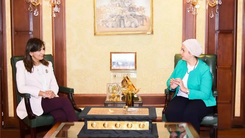 وزيرة الهجرة تلتقي الدكتورة دينا راشد إحدى النابغات المصريات بالخارج