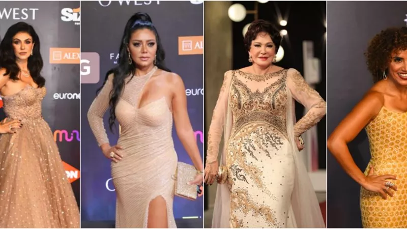 اللون الذهبي يسيطر على مهرجان الجونة السينمائى باطلالات النجمات.. صور