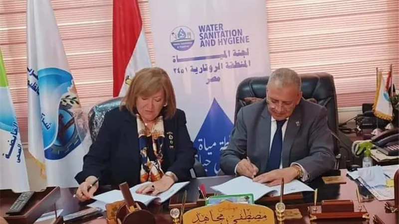 مياه القليوبية توقع بروتوكول تعاون مع نادى روتاري مصر