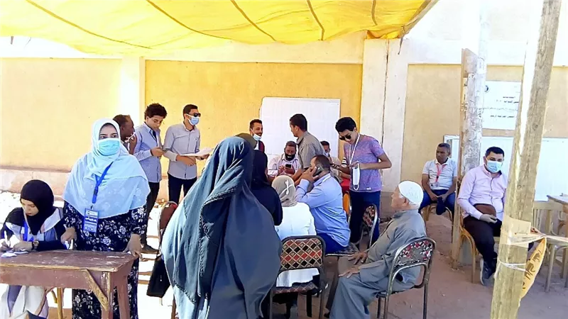 بالفيديو والصور .. توافد الناخبين للتصويت بلجان البرلمان وسط إجراءات احترازية بالوادي الجديد