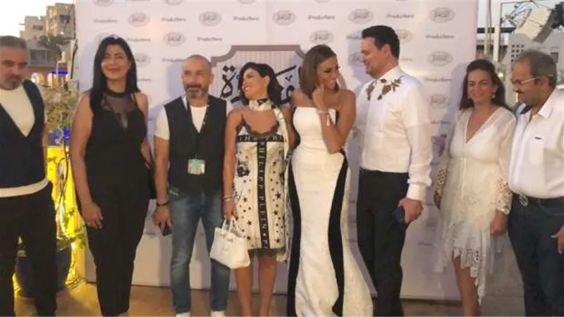 بشرى وجومانا مراد وأشرف زكى فى حفل تحويل 5 روايات نجيب محفوظ لمسلسل 2022