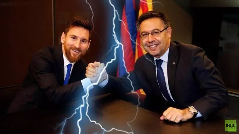 رد فعل ميسي على قرار استقالة رئيس برشلونة