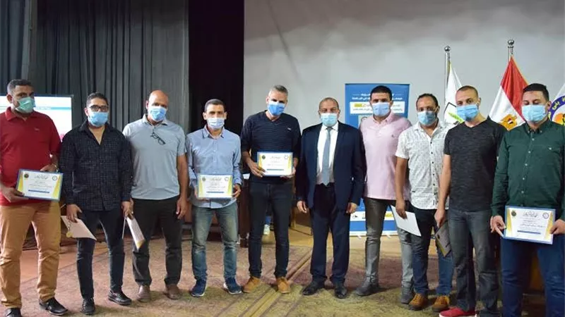 جامعة بني سويف تكرم فريقها الحاصل على بطولة المصالح الحكومية لكرة القدم
