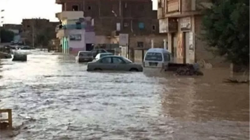 إغلاق طريق راس غارب الشيخ فضل لسقوط أمطار غزيرة
