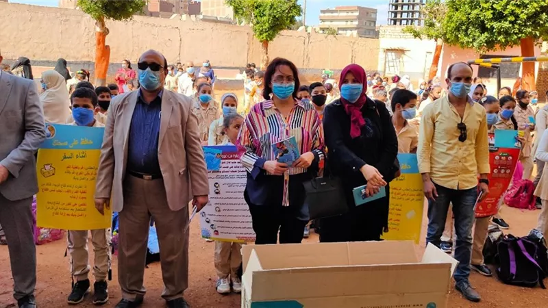 مياه شرب المنيا تنظم حملات توعية ضد كورونا بمدارس المحافظة