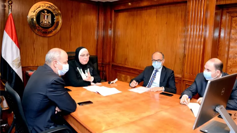 وزيرة التجارة و الصناعة تبحث تعزيز التعاون الاقتصادي والتجارى مع 