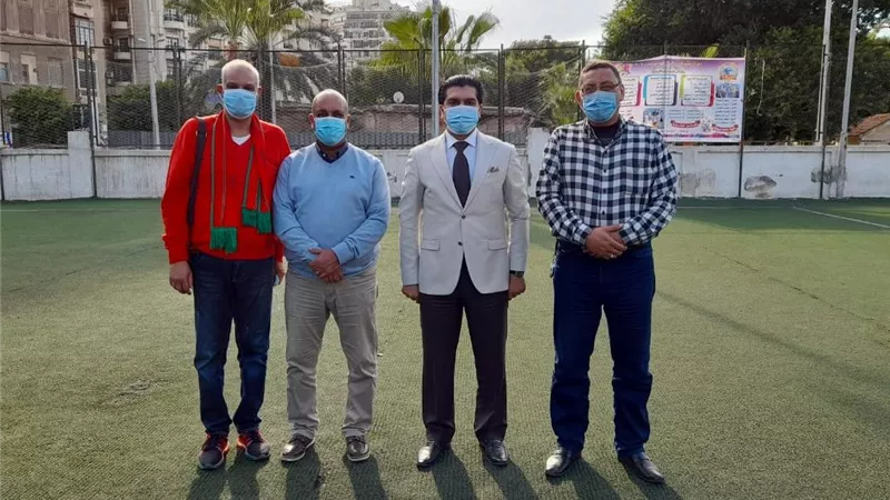 رئيس الاتحاد المصري للميني فوتبول ورئيس منطقة الإسكندرية يزوران مركز شباب الشلالات