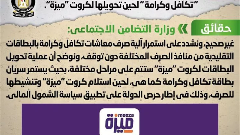 الوزراء :لاصحة لما يتم تداوله من انباء حول ايقاف بطاقات معاش تكافل وكرامة