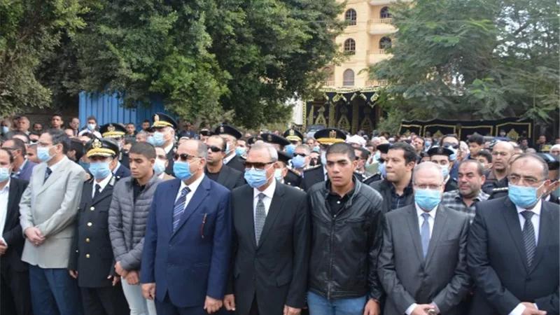 محافظ القليوبية ومدير أمن يشاركان في تشييع جنازه الشهيد لواء ياسر عصر
