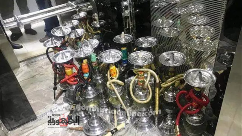 مصادرة 16 شيشة من كافتريات مخالفة للإجراءات الإحترازية والوقائية بالزقازيق وأبوحماد