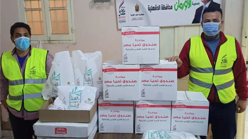 وصول أكبر قافلة للمساعدات الإنسانية للأسر الآولى بالرعاية بالدقهلية