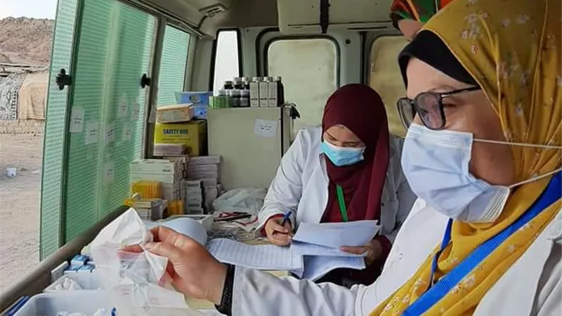 قوافل طبية مجانية بأودية أبوزنيمة بجنوب سيناء