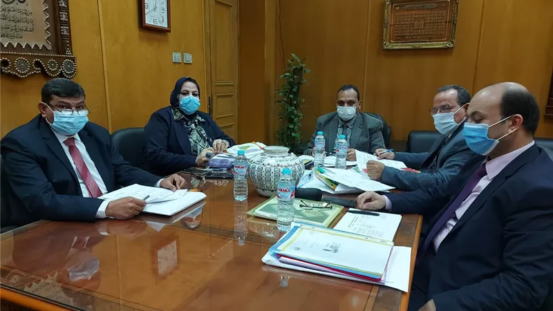 قيادات جامعة بنها تستقبل المتقدمين للوظائف الإشرافية