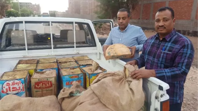 ضبط نصف طن جبن منتهى الصلاحية قبل طرحها بالأسواق فى الأقصر.. بالصور