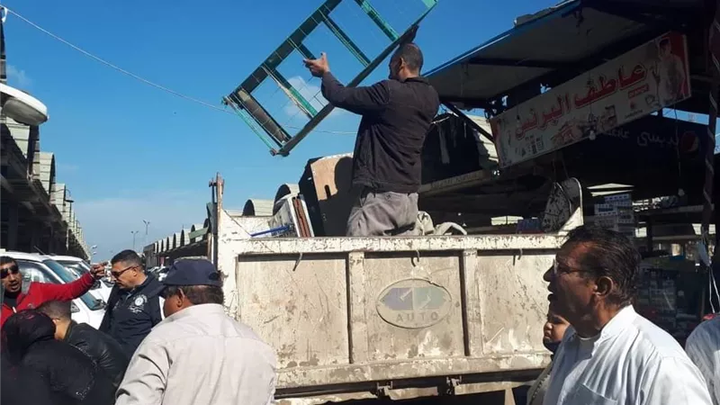 حملة لإزالة الإشغالات بمدينة كفرالشيخ