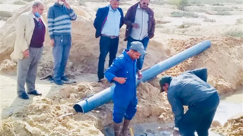 اصلاح كسر خط مياة القنطرة شرق