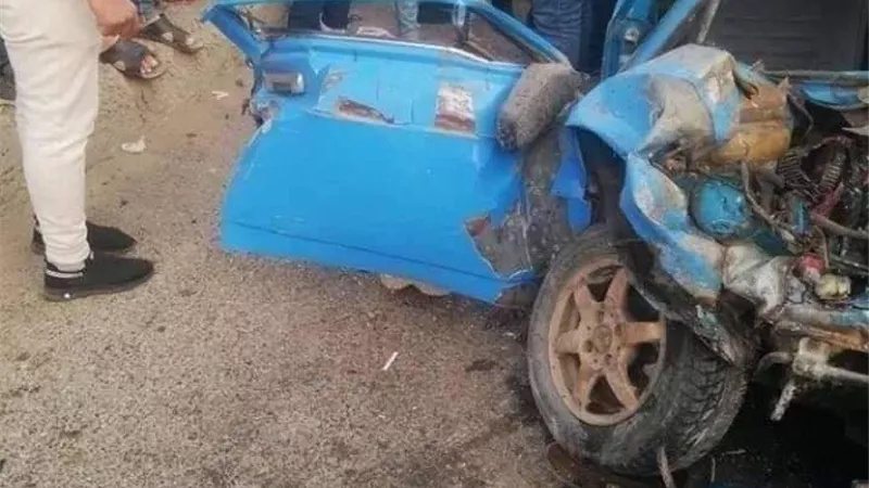 إصابة 14 في تصادم أتوبيس بالمنصورة بينهم عروسان اثناء توجههم لشراء الشبكة