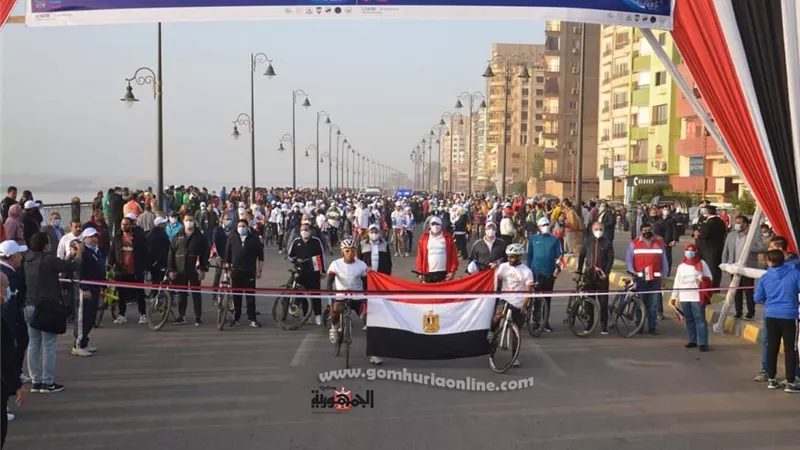 انطلاق ماراثون للجري والدراجات بمشاركة المحافظ ورؤساء الجامعات والقيادات