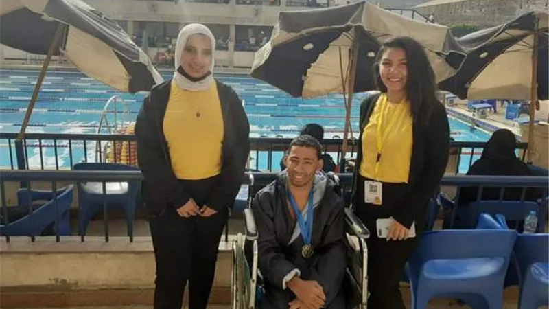 يوسف ابن جنوب سيناء يحصد فضيتين ببطولة الجمهورية سباحة الاعاقات الحركية