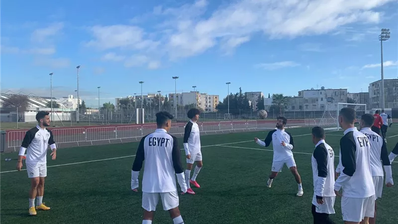 وصول منتخب الشباب الى ملعب المباراة لمواجهة ليبيا