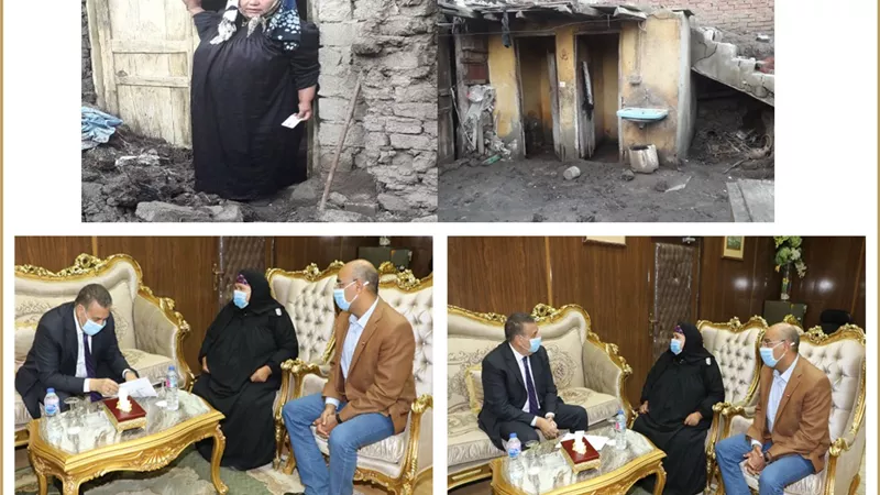 محافظ المنوفية: مساعدة مالية فورية لسيدة عمروس.. ويؤكد الدعم الكامل للأسر الأولى بالرعاية.. صور