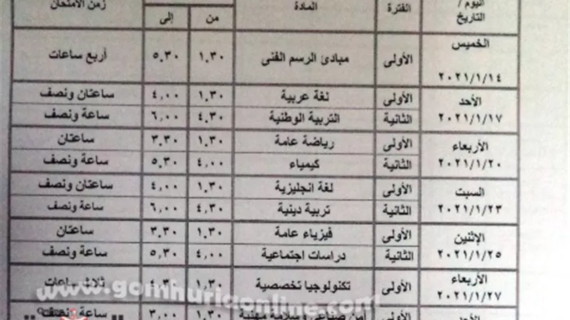 محافظ مطروح يعتمد مواعيد إمتحانات الفصل الدراسى الأول