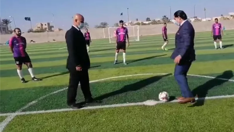 أحمد سمير يطلق أول مباراة رسمية في رياضة الميني فوتبول بشمال سيناء