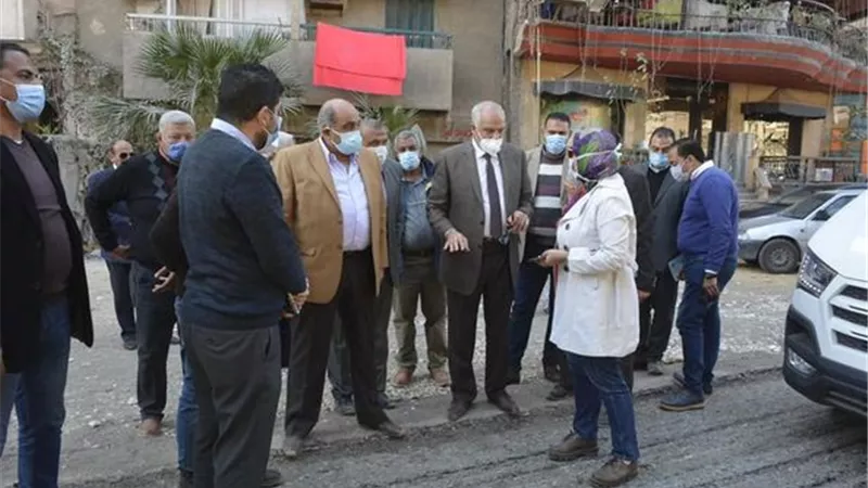 محافظ الجيزة يتفقد أعمال رصف طريق البر الغربي والشرقي لجسر ترعة المريوطية