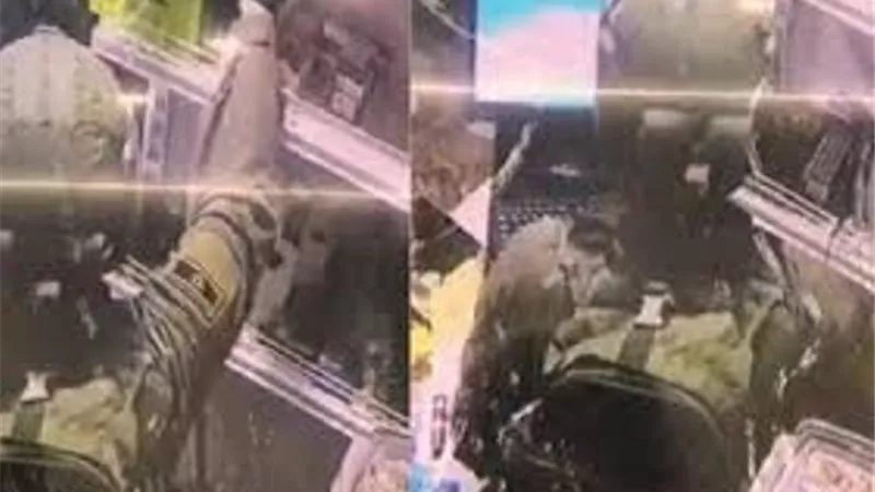 الكاميرات توثق فيديو لجندى اسرائيلى يسرق علبة سجائر من متجر فلسطينى