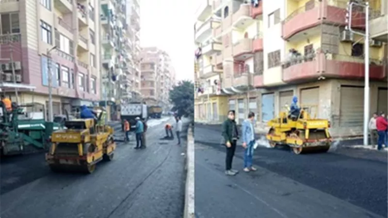 محافظ المنوفية يشدد على رؤساء الاحياء والمدن متابعة أعمال الرصف... صور