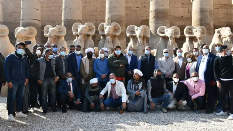 إفتتاح مشروع ترميم تماثيل الكباش بمعابد الكرنك فى الأقصر.. بالصور