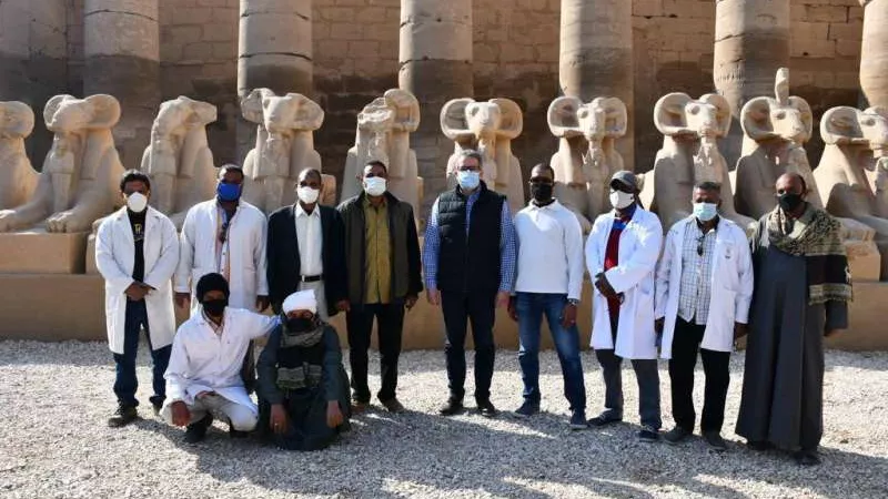 افتتاح المرحلة الأولى من مشروع ترميم تماثيل الكباش في معابد الكرنك