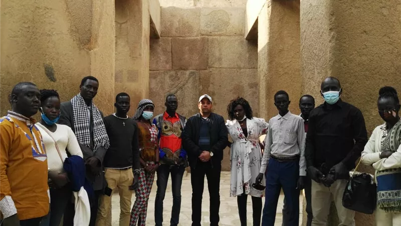 جولة سياحية لإعلاميى جنوب السودان فى أهرامات الجيزة