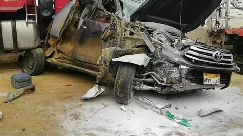 بسبب الشبورة المائية حادث تصادم اسفل الطريق الاقليمى بالعاشر من رمضان