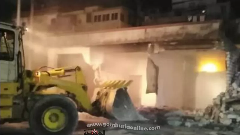 تغريم وغلق وازالة بناء مخالف بحى شرق الاسكندرية
