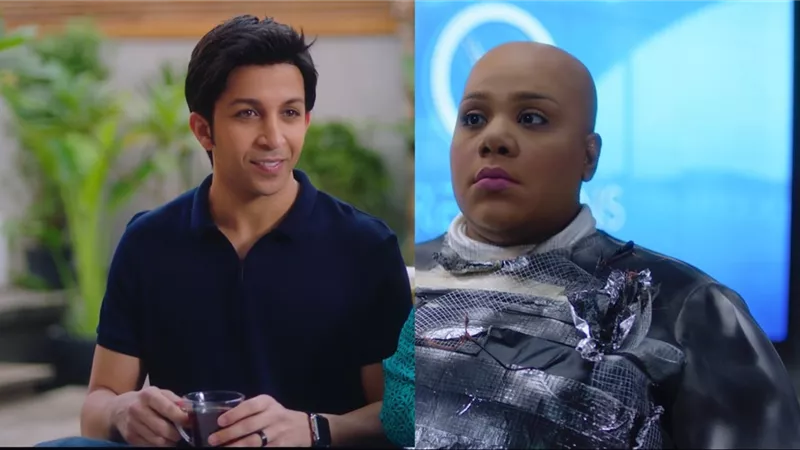 مفاجآت مسلسل في بيتنا روبوت ..شيماء سيف صلعاء وهشام جمال يقص شعره