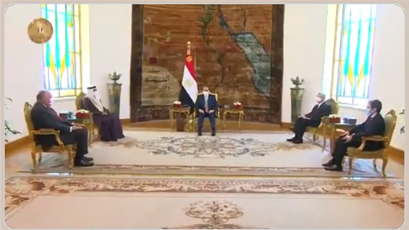 الرئيس السيسى يستقبل رئيس البرلمان العربى