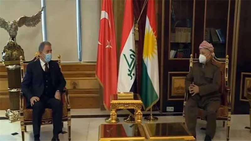 بارزاني يستقبل وزير الدفاع التركي