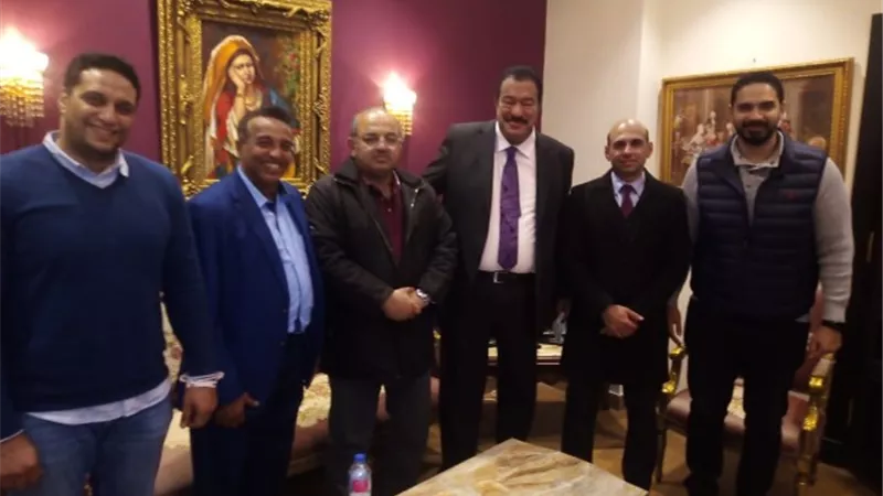 رئيس اللجنة الأولمبية يستقبل رئيس الاتحاد العربي للجودو برفقة نظيره المصرى