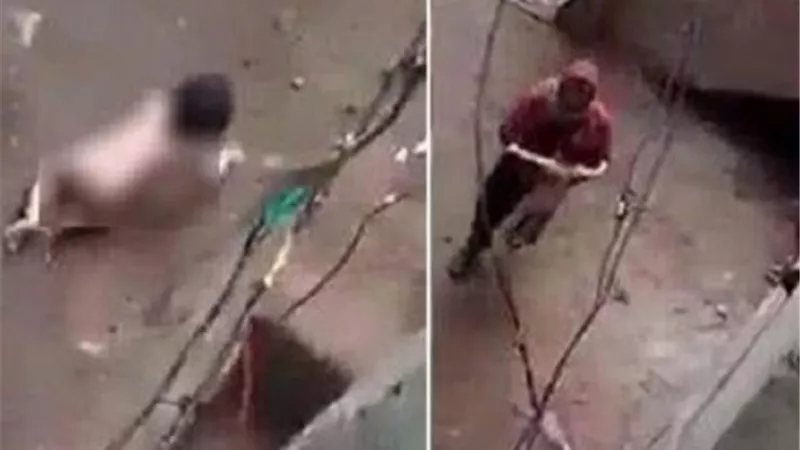 لم يرحم بكائها وجردها من ملابسها وهدد بحرقها