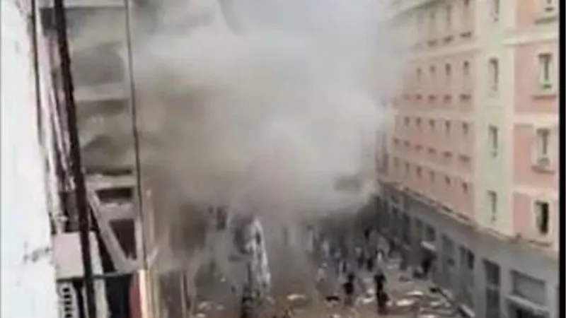 انفجار ضخم وسط العاصمة الإسبانية مدريد.. فيديو