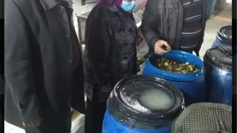 ضبط وإعدام ٨ أطنان مخلل وغلق مصنع غير مرخص بالقنايات