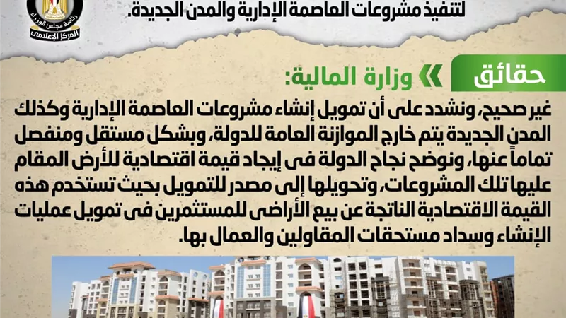 إنفاق 90 مليار جنيهًا من الموازنة العامة للدولة لتنفيذ مشروعات العاصمة الإدارية والمدن الجديدة.. 
